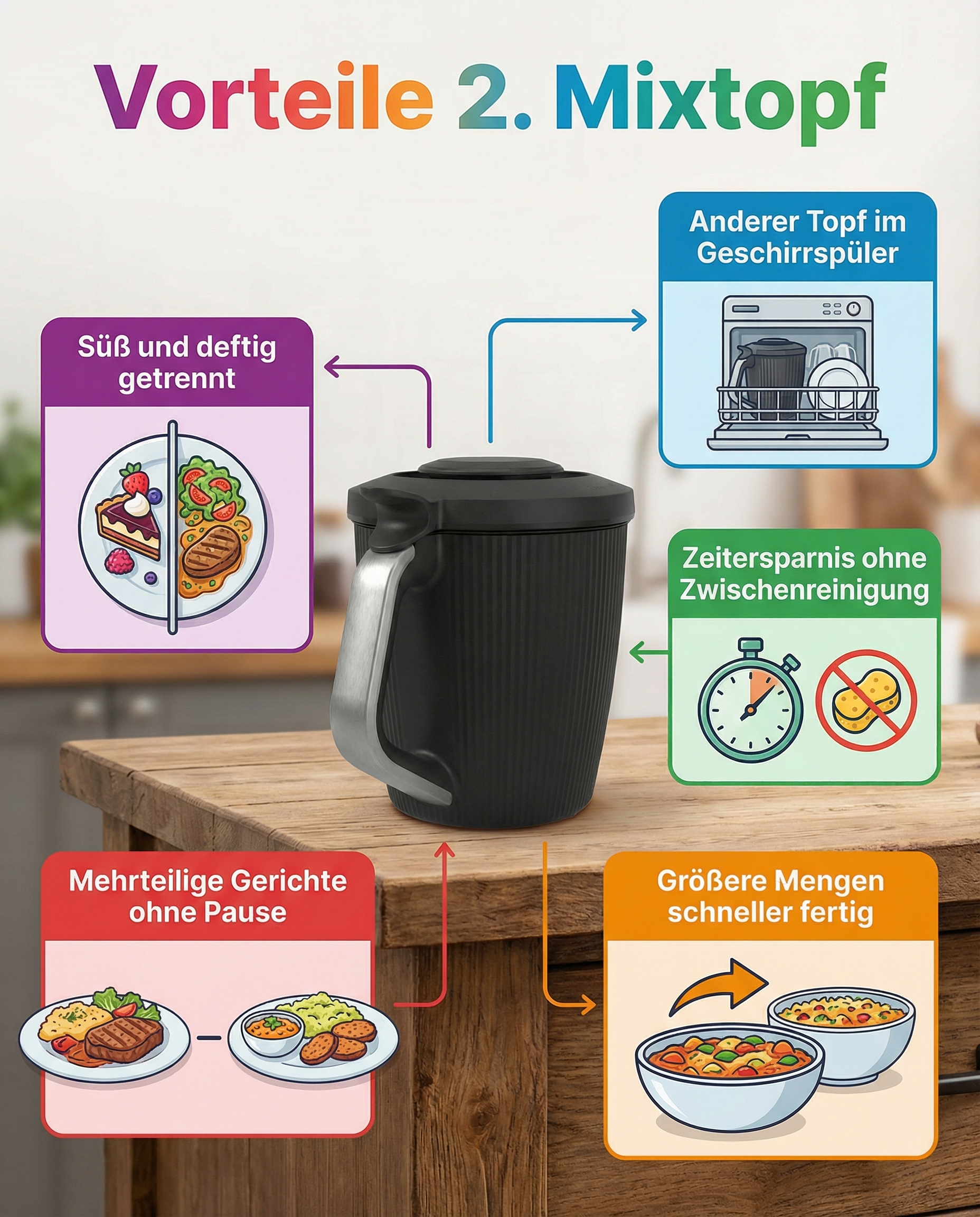 Vorteil des zweiten Mixtopfs