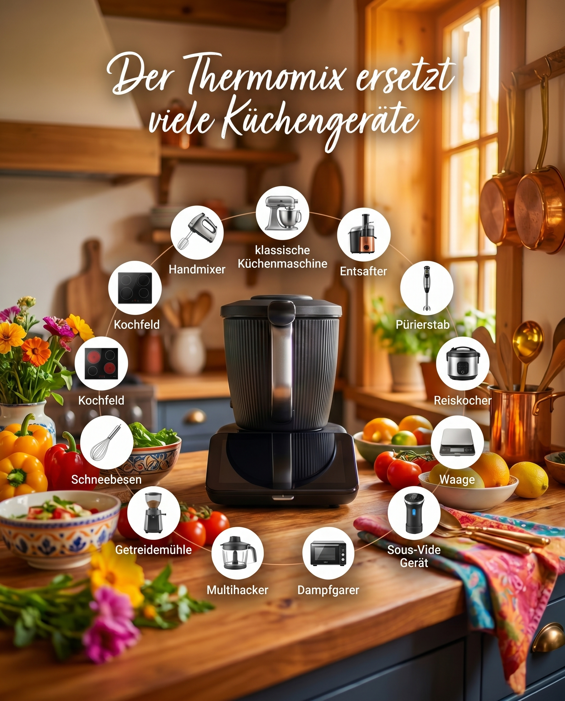 Thermomix ersetzt viele Küchengeräte